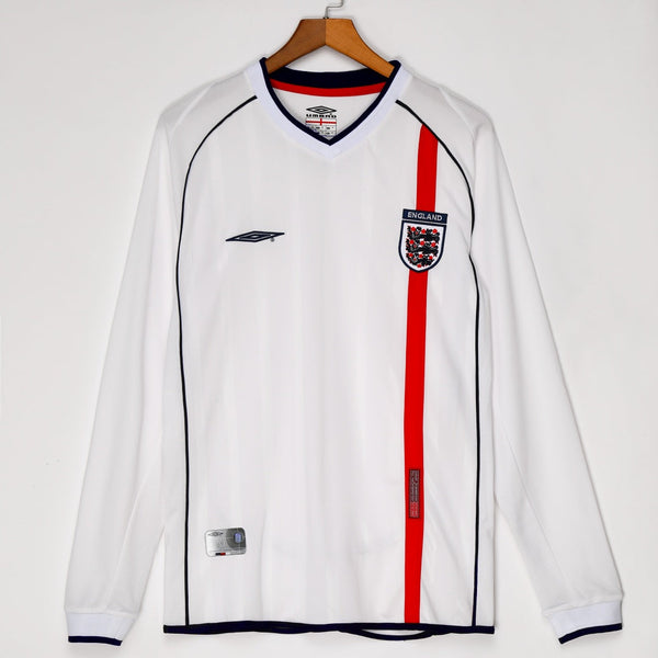 Maillot Angleterre - 2002 Domicile Retro Manches Longues