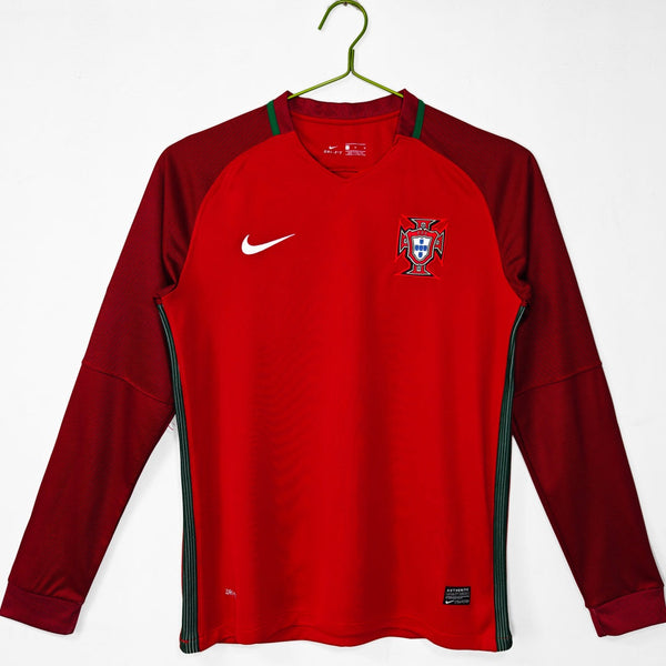 Maillot Portugal maillot - 2016 Domicile Retro Manches Longues