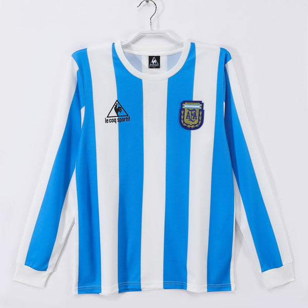 Maillot Argentine Rétro - 1986 Domicile Manches Longues