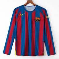 Maillot Barcelone Rétro - 2005-2006 Domicile Manches Longues