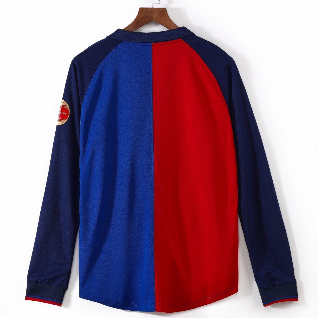 Maillot Barcelone Rétro - 1999-2000 Domicile Manches Longues
