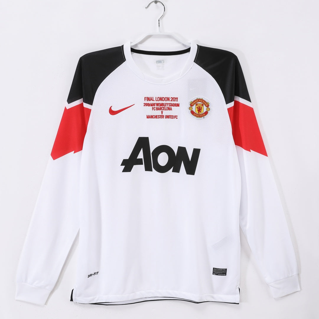 Maillot Manchester United maillot - 2010-2011 Extérieur Retro Manches Longues
