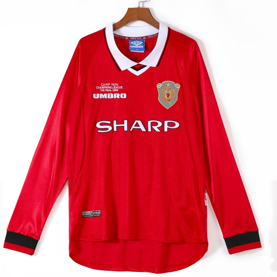 Maillot Manchester United maillot - 1999-2000 Domicile Retro Manches Longues
