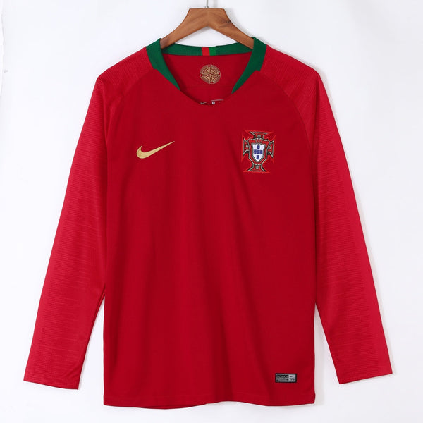 Maillot Portugal maillot - 2018 Domicile Retro Manches Longues