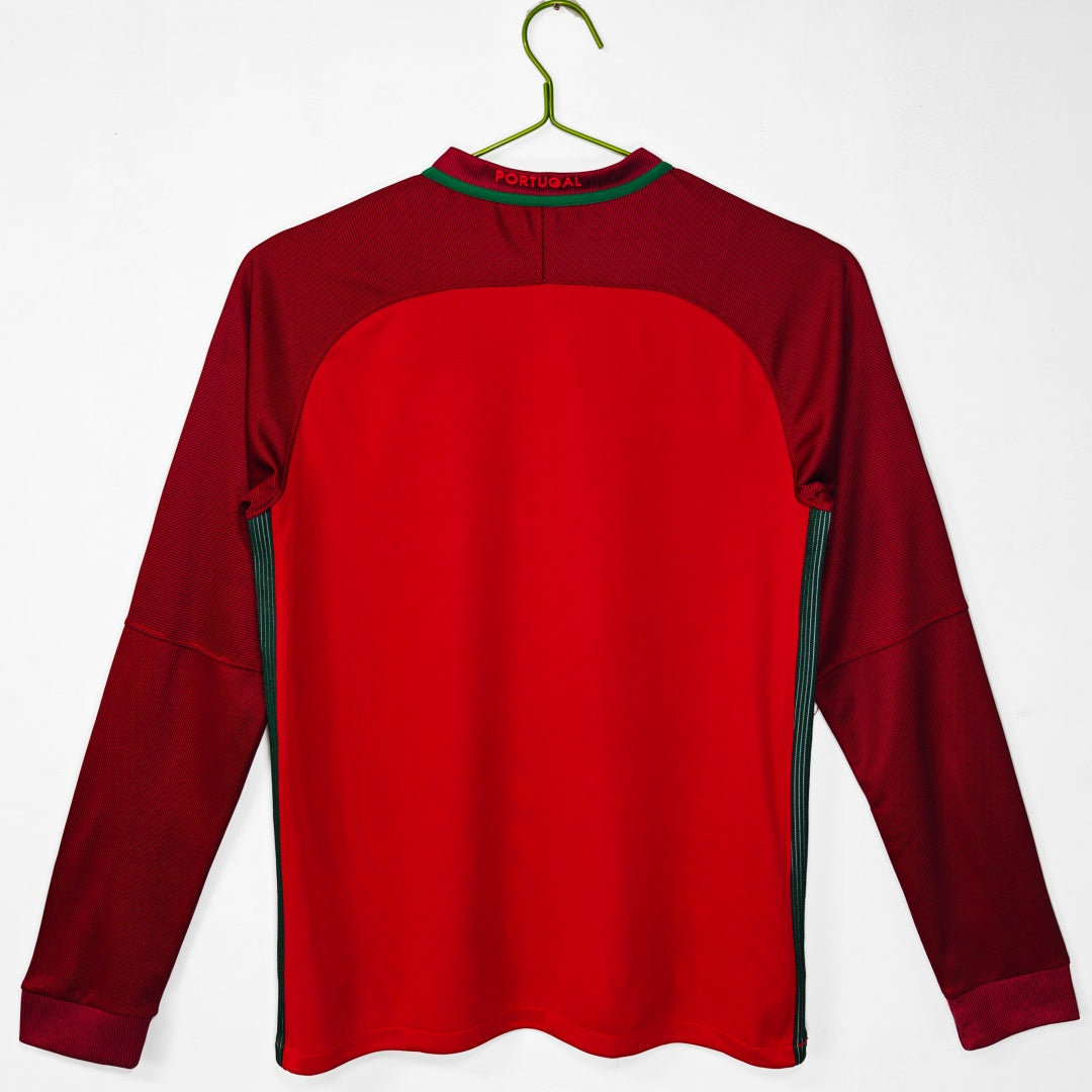 Maillot Portugal maillot - 2016 Domicile Retro Manches Longues