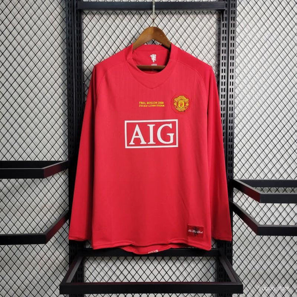Maillot Manchester United maillot Rétro - 2007 Domicile Manches Longues