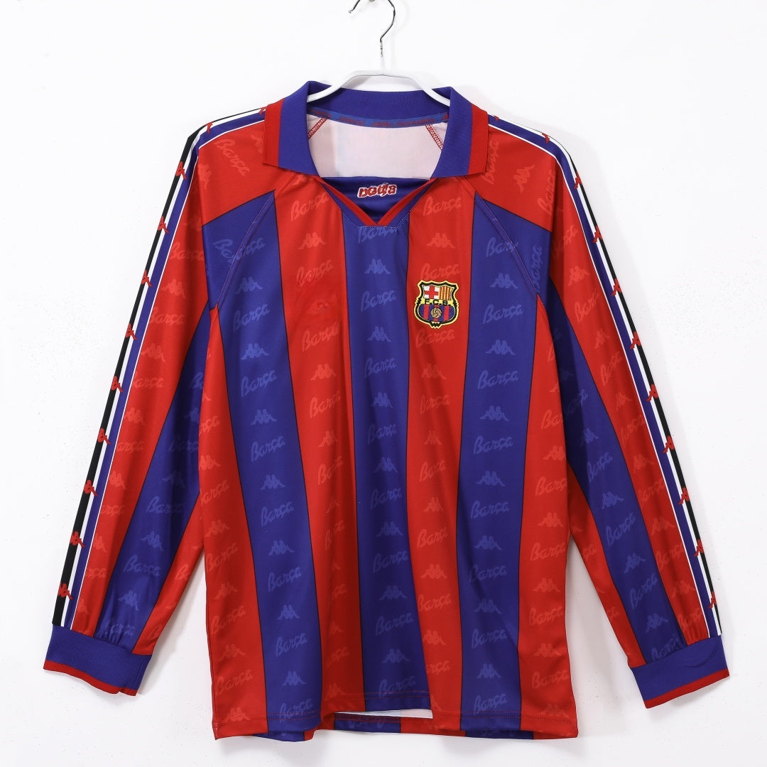 Maillot Barcelone Rétro - 1995-1997 Domicile Manches Longues