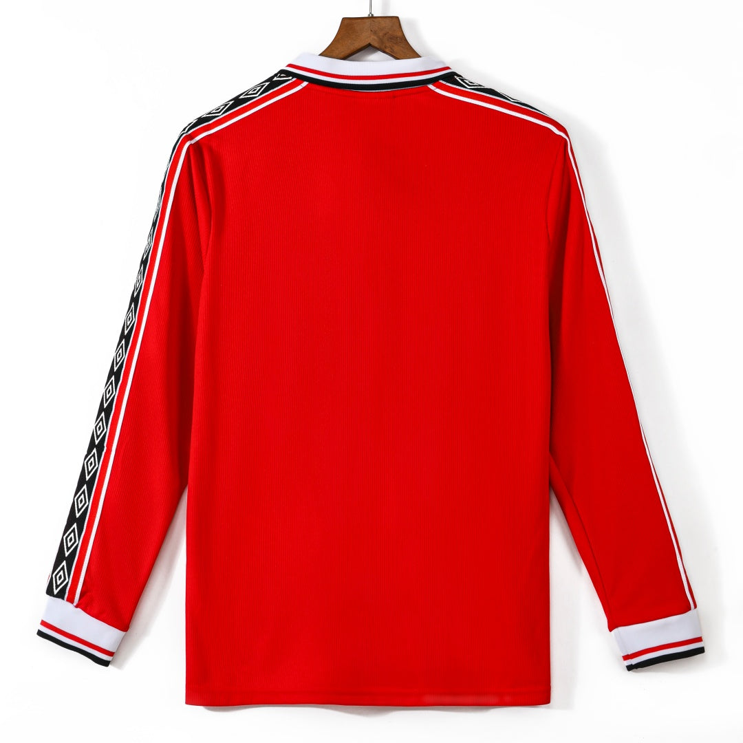 Maillot Manchester United maillot - 1998-1999 Domicile Retro Manches Longues