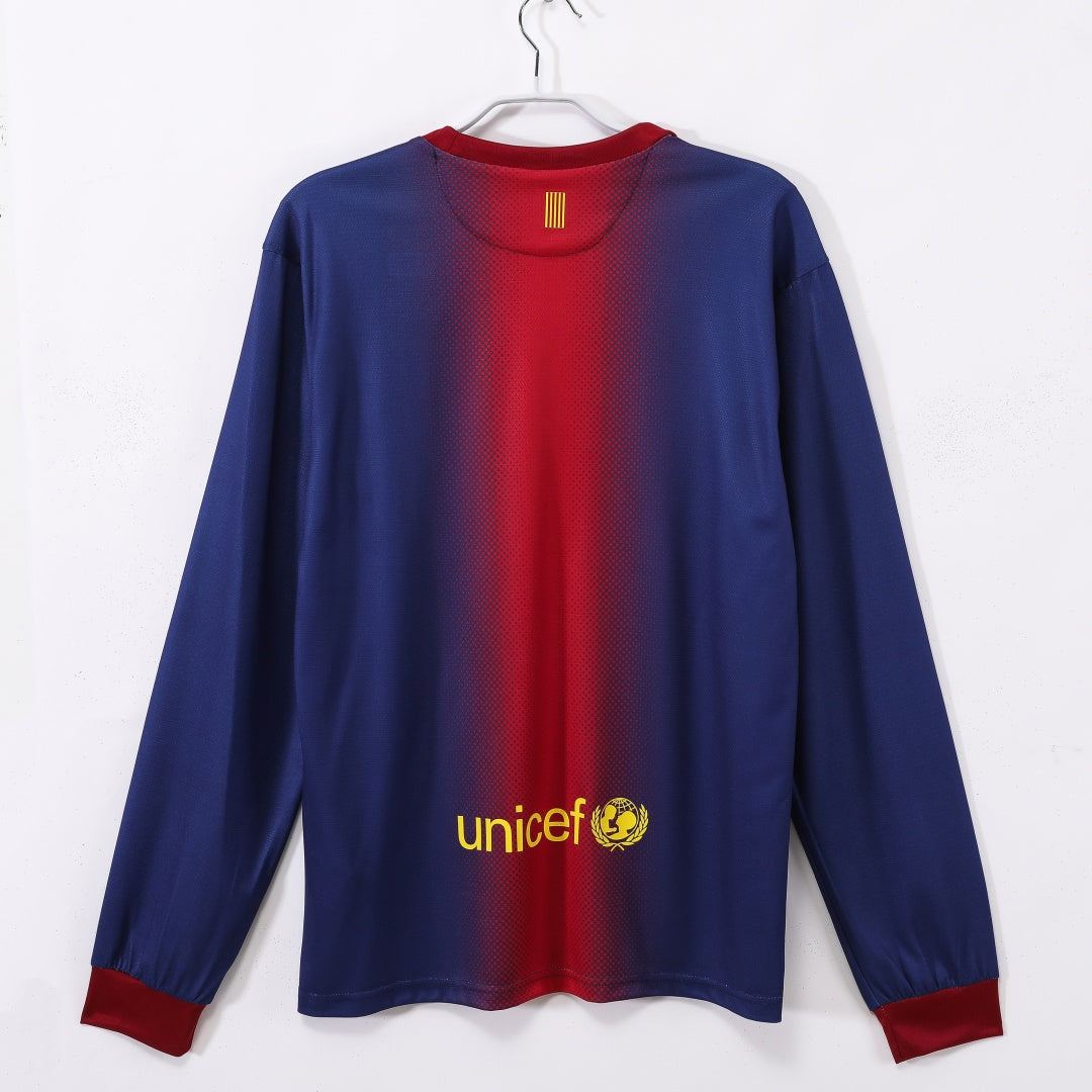 Maillot Barcelone Rétro - 2012-2013 Domicile Manches Longues