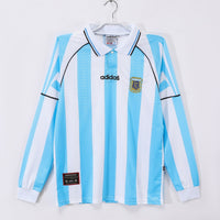 Maillot Argentine Rétro - 1998-1997 Domicile Manches Longues