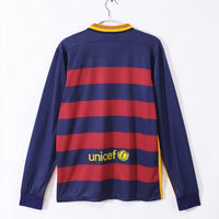 Maillot Barcelone Rétro - 2015-2016 Domicile Manches Longues