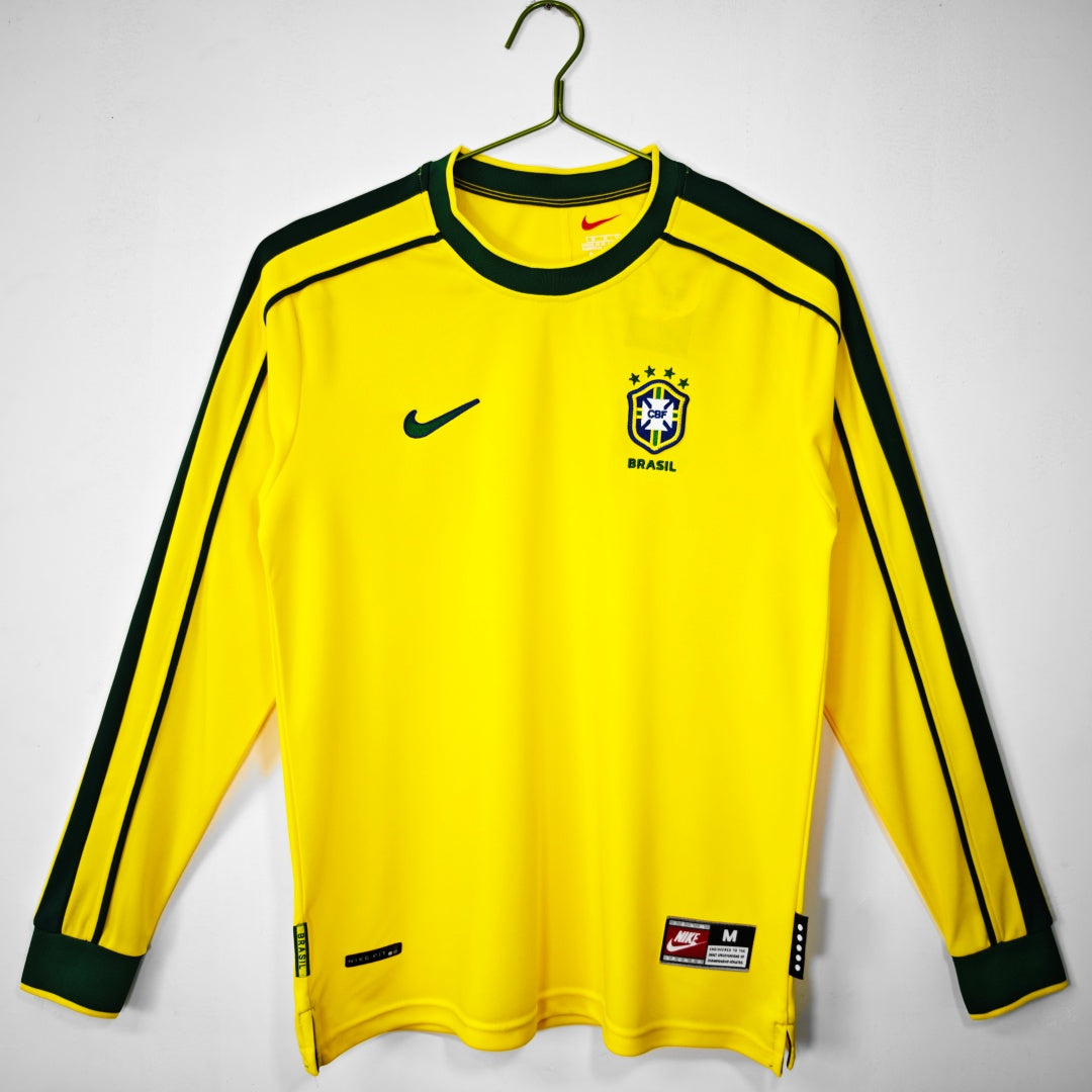 Maillot Brésil Rétro - 1998 Domicile Manches Longues