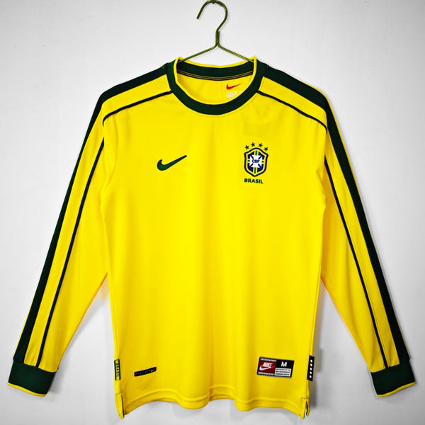 Maillot Brésil Rétro - 1998 Domicile Manches Longues