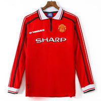 Maillot Manchester United maillot - 1998-1999 Domicile Retro Manches Longues