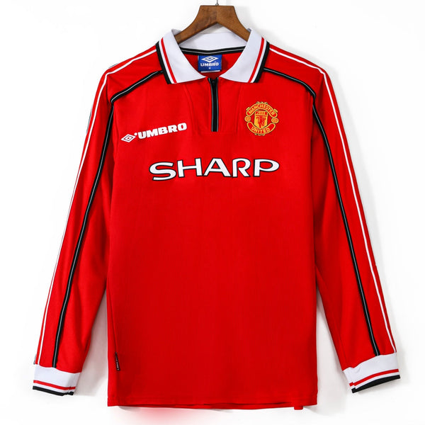 Maillot Manchester United maillot - 1998-1999 Domicile Retro Manches Longues
