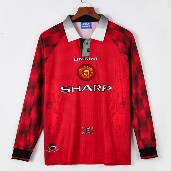 Maillot Manchester United maillot - 1996-1997 Domicile Retro Manches Longues