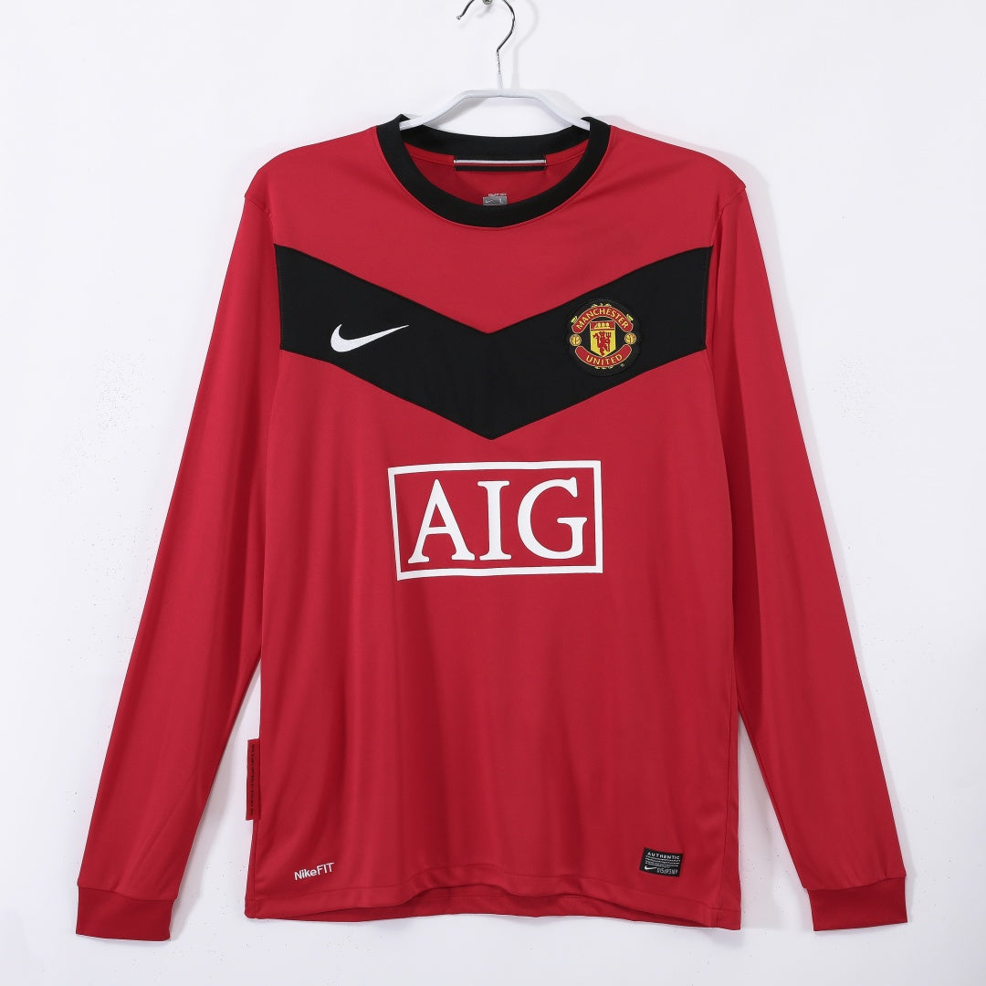 Maillot Manchester United maillot - 2010 Domicile Retro Manches Longues