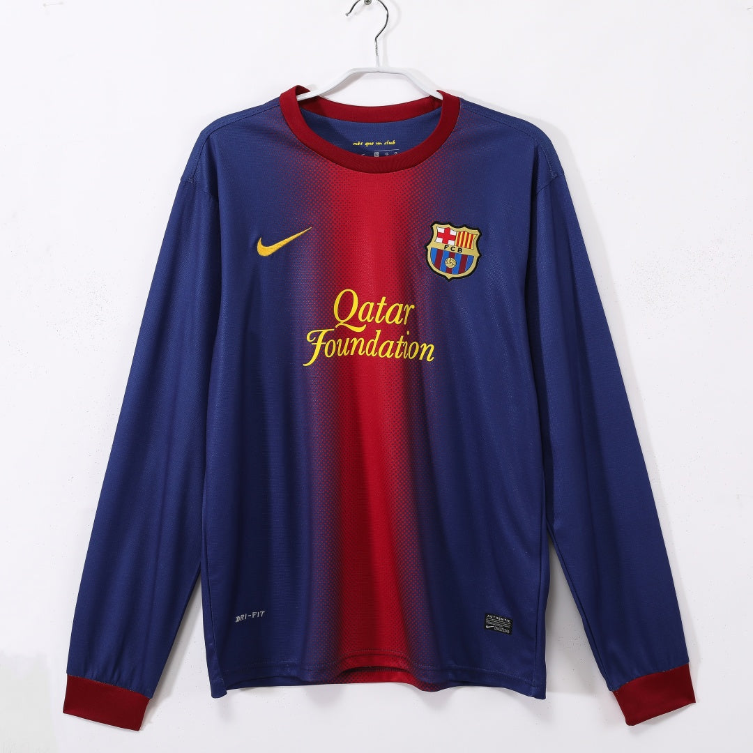 Maillot Barcelone Rétro - 2012-2013 Domicile Manches Longues