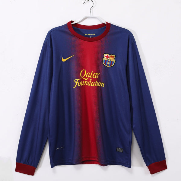Maillot Barcelone Rétro - 2012-2013 Domicile Manches Longues